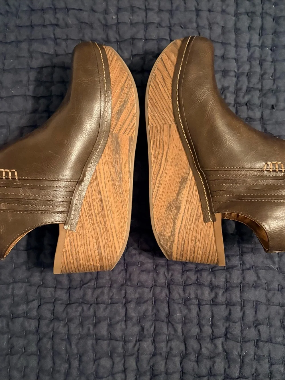 Yellow Box Brown Faux-Leather Platform Clog Mules - Picture 5 of 6